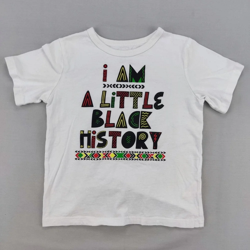 The Children's Place T-Shirt Kids 4T White Black History Graphic Tee Cotton